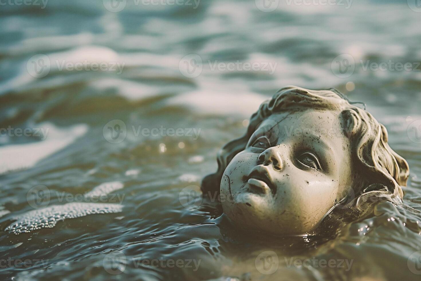 AI generated Close-up of a doll in the water photo