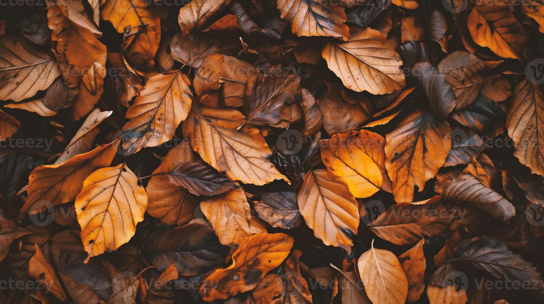 AI generated Autumn leaves background. photo