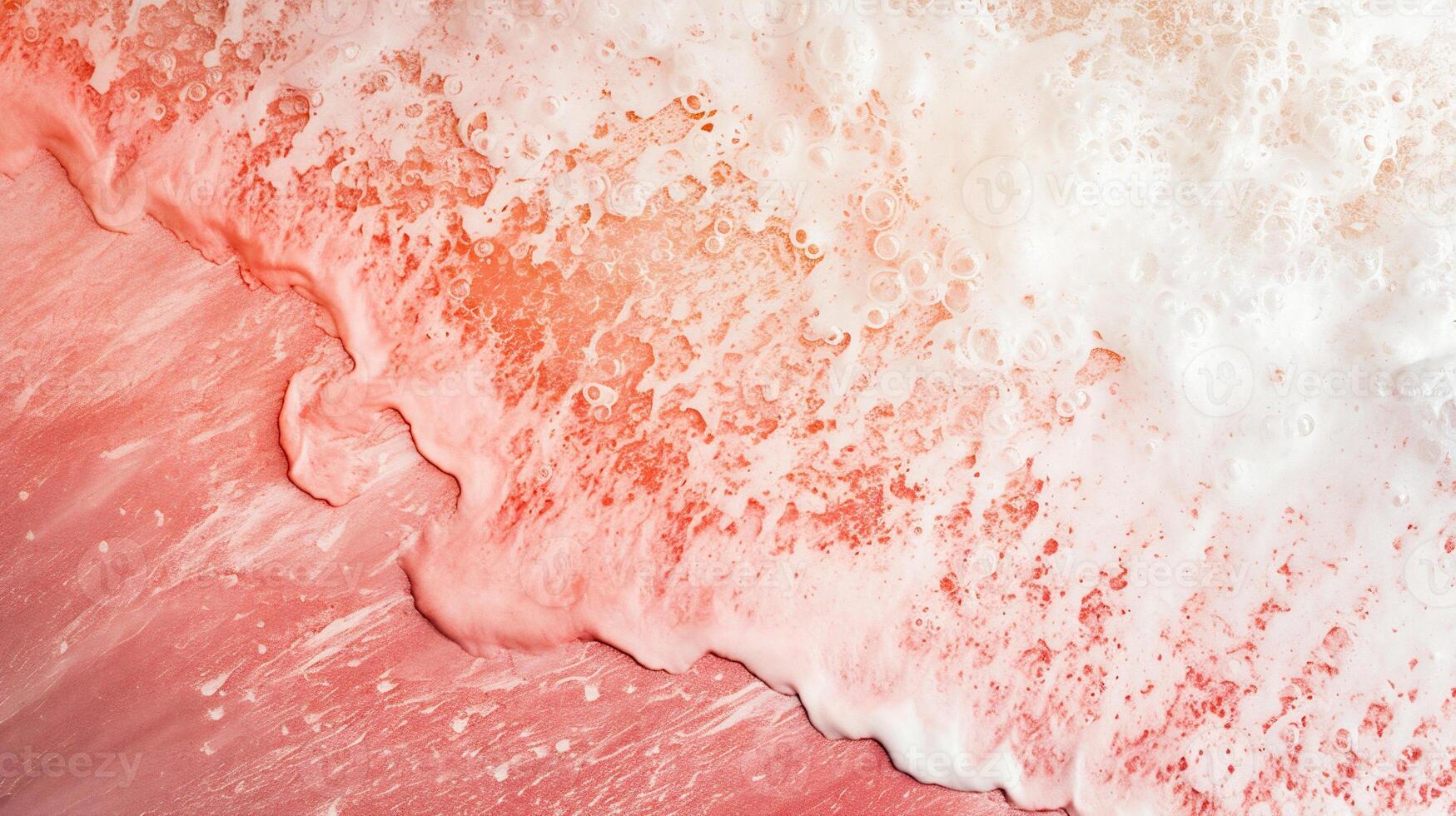 AI generated close up of pink foam on the water. abstract background and texture photo