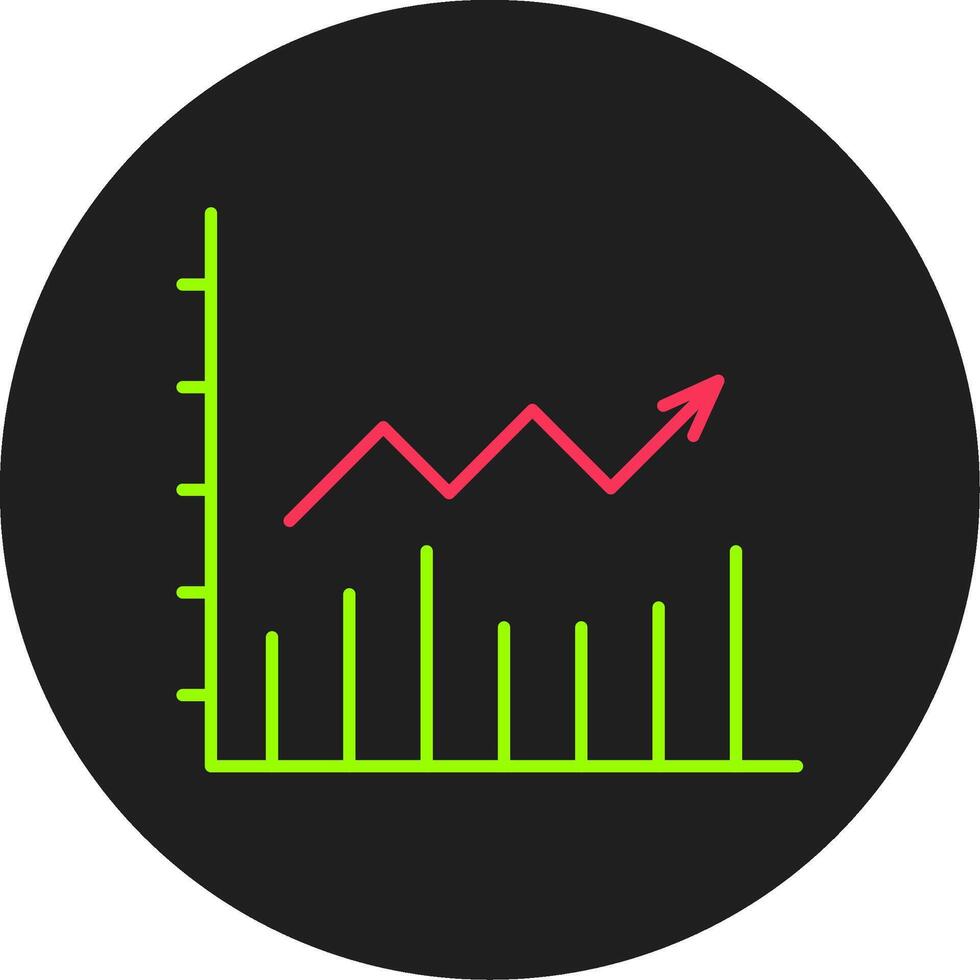 Line Chart Glyph Circle Icon vector