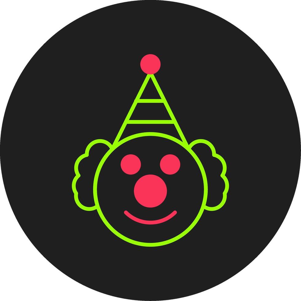 Clown Glyph Circle Icon vector