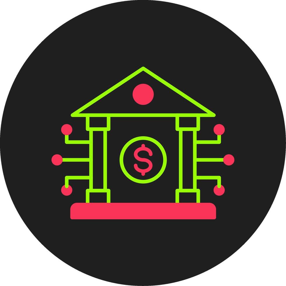 Banking System Glyph Circle Icon vector