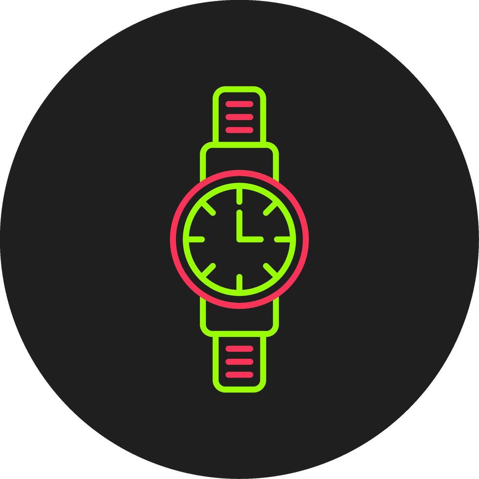 icono de círculo de glifo de reloj de pulsera vector