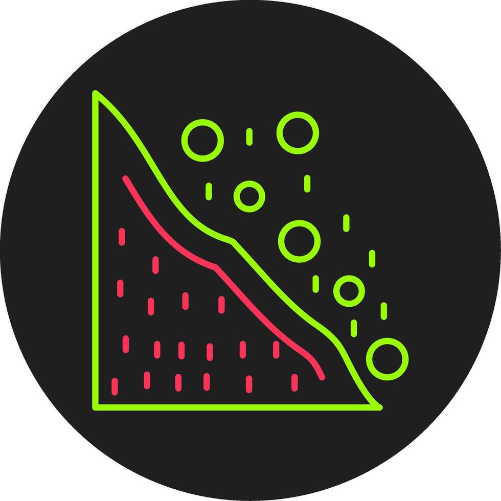 Snowslide Glyph Circle Icon vector