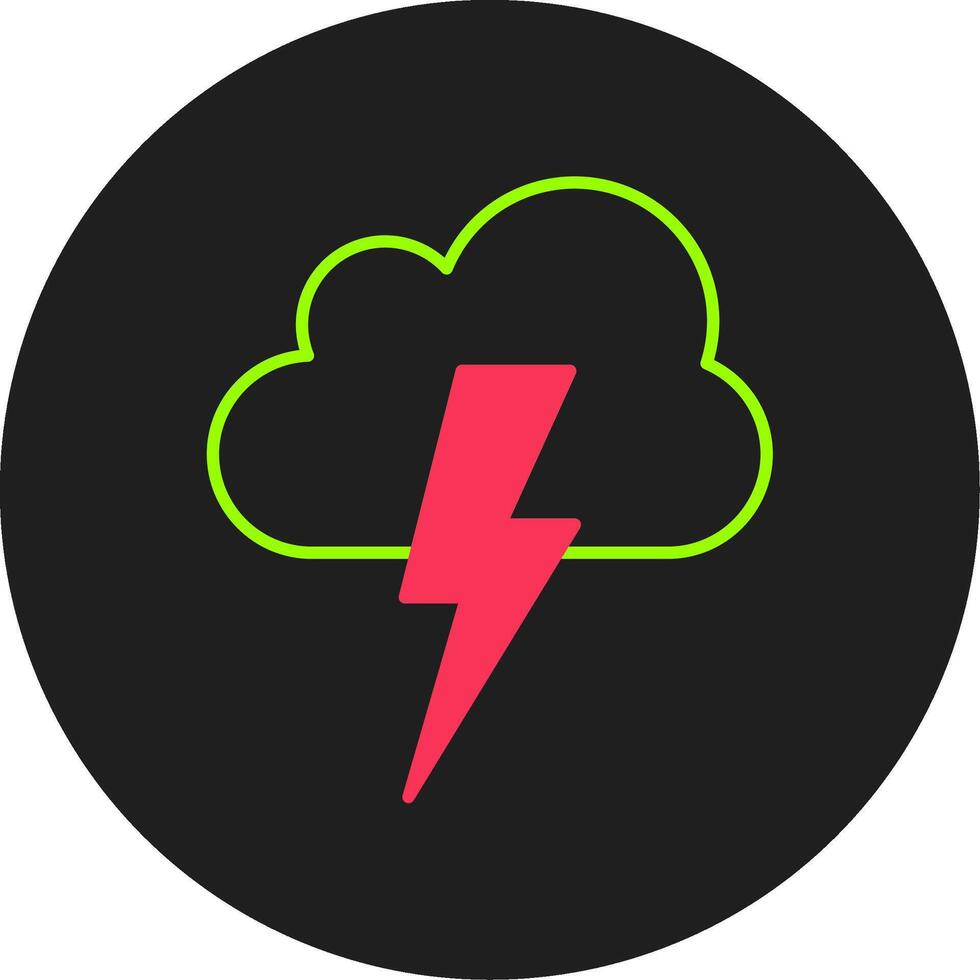 Lightning Glyph Circle Icon vector