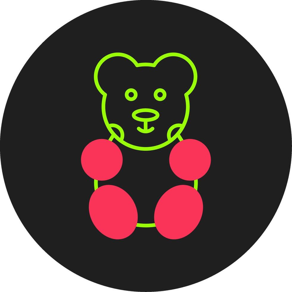 Bear Glyph Circle Icon vector