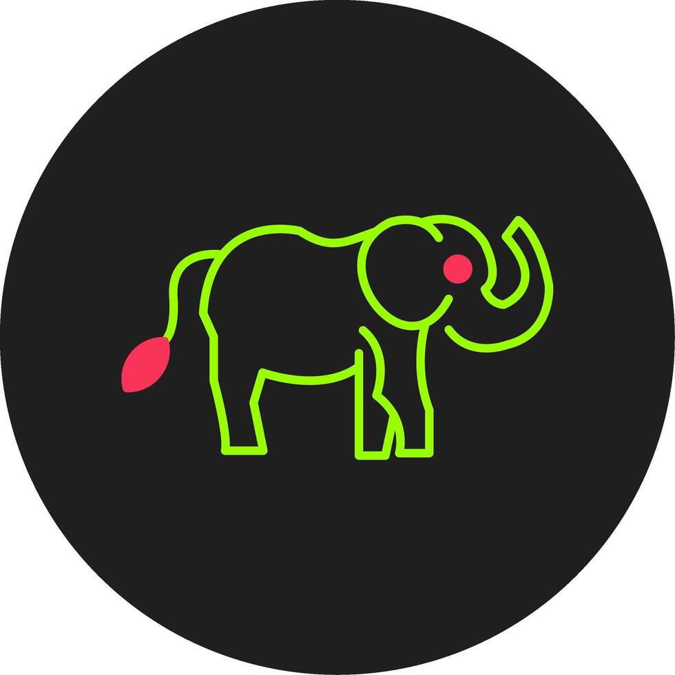 Elephant Glyph Circle Icon vector