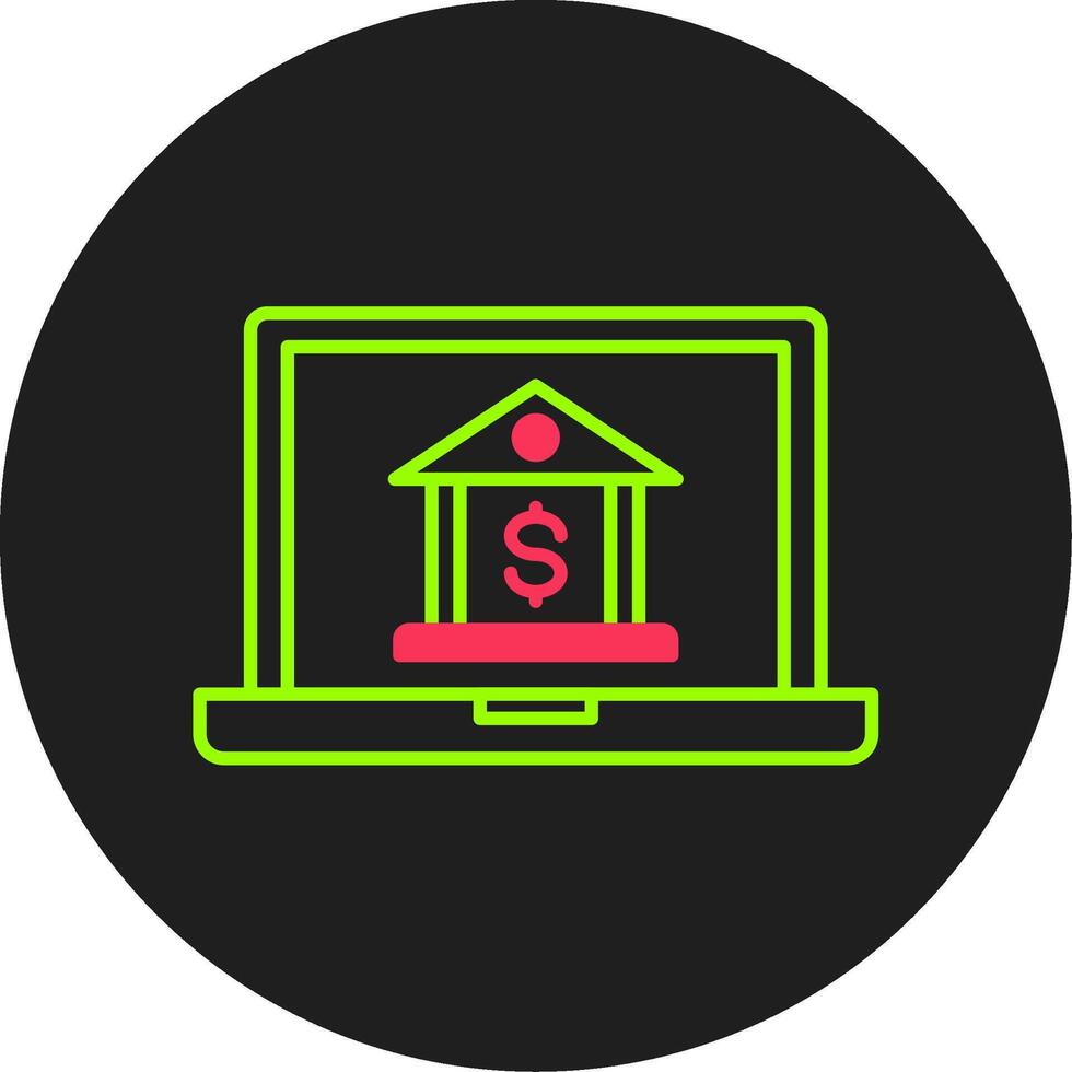 Online Banking Glyph Circle Icon vector