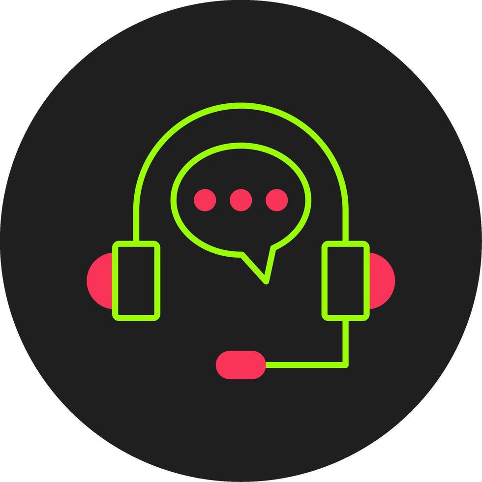 Customer Support Glyph Circle Icon vector