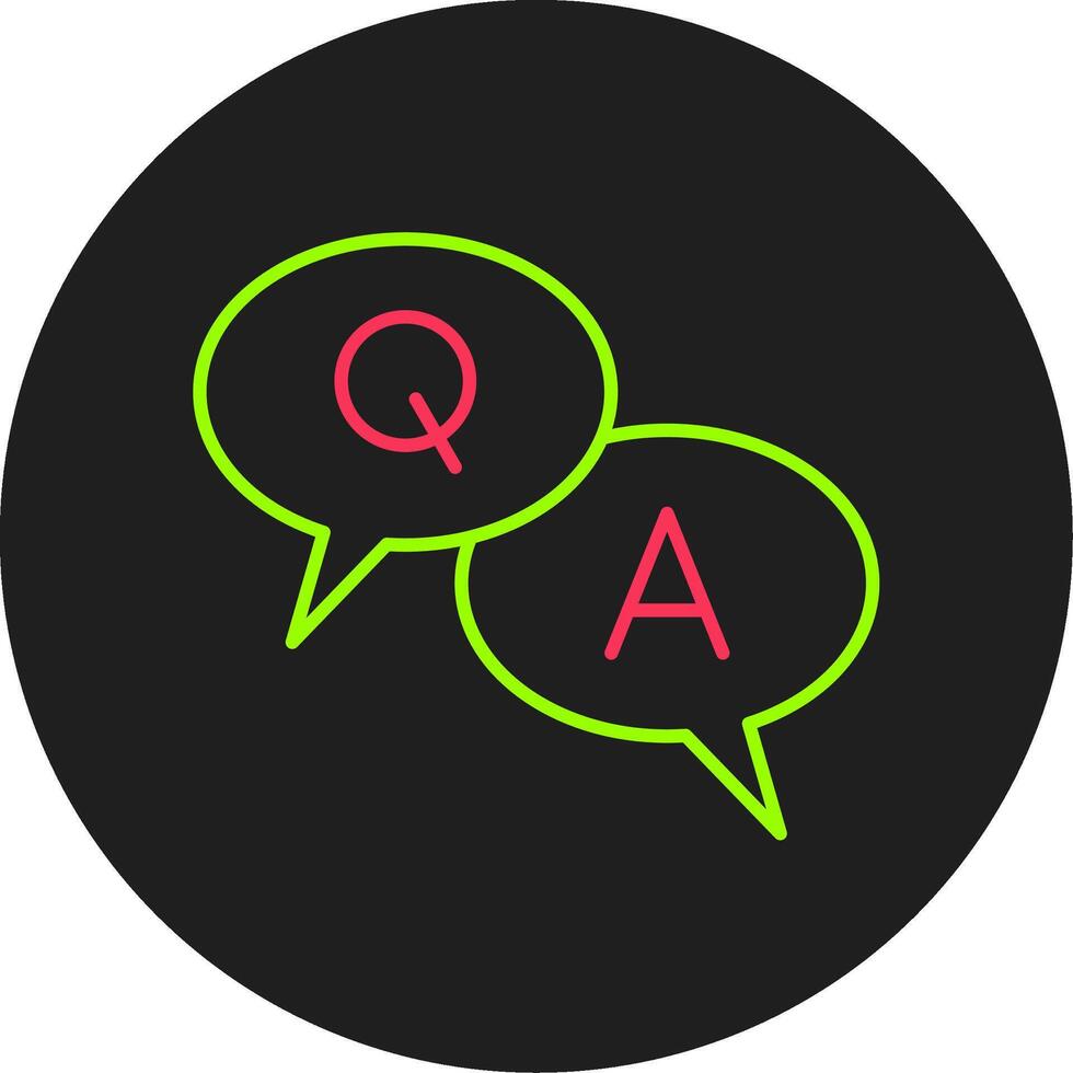 Question And Answer Glyph Circle Icon vector