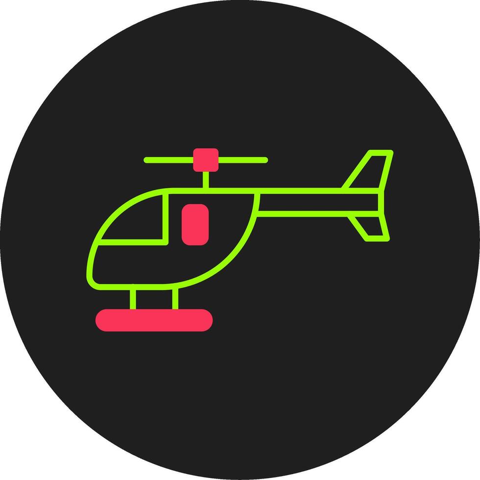 Helicopter Glyph Circle Icon vector