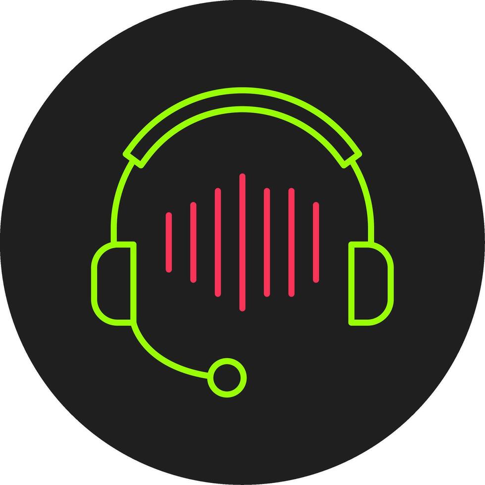 Listen Glyph Circle Icon vector