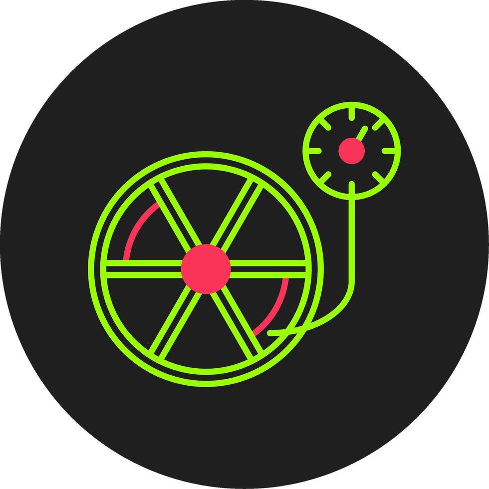 Tire Pressure Glyph Circle Icon vector