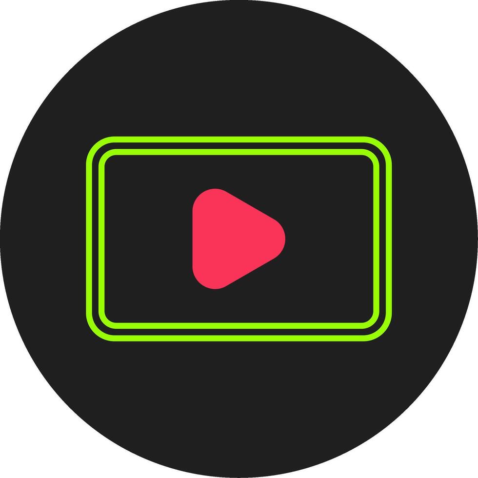 vídeo glifo circulo icono vector