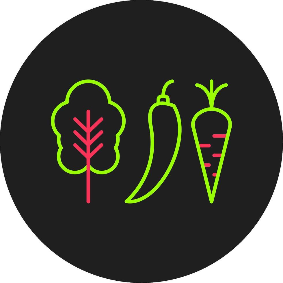 icono de círculo de glifo de verduras vector