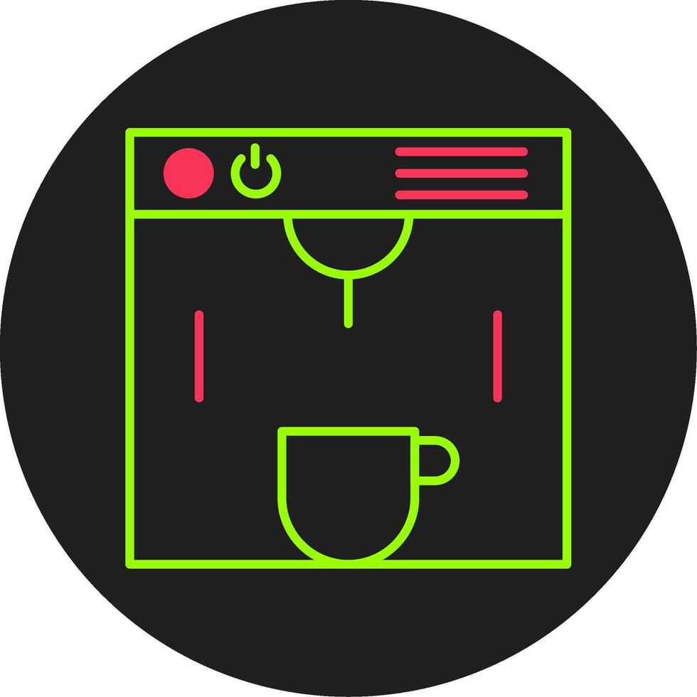 Coffe Maker Glyph Circle Icon vector