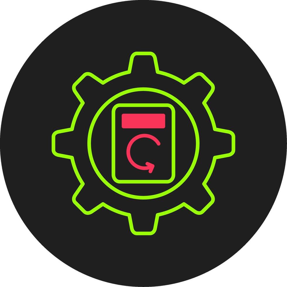 Process Data Glyph Circle Icon vector