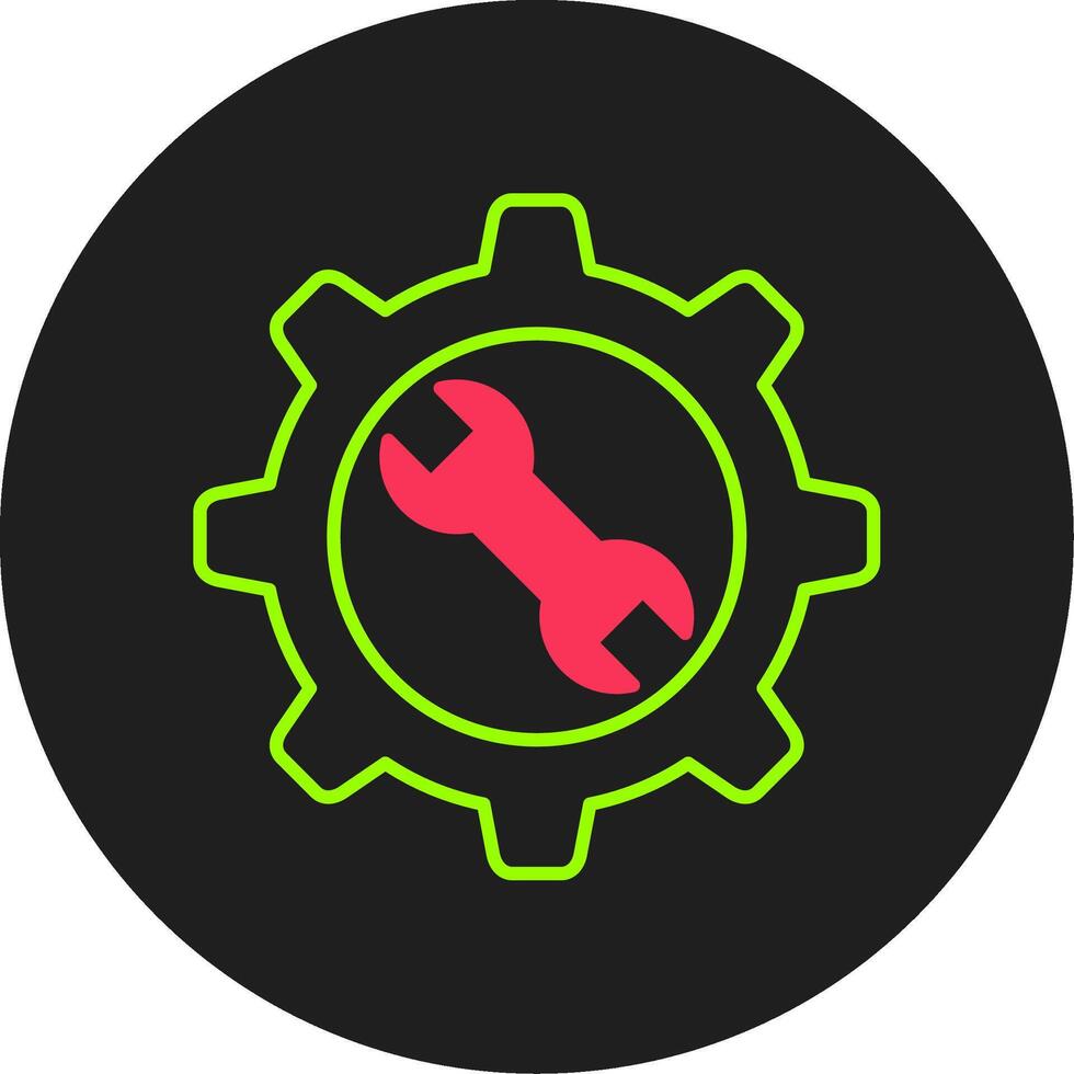 Maintenance Glyph Circle Icon vector