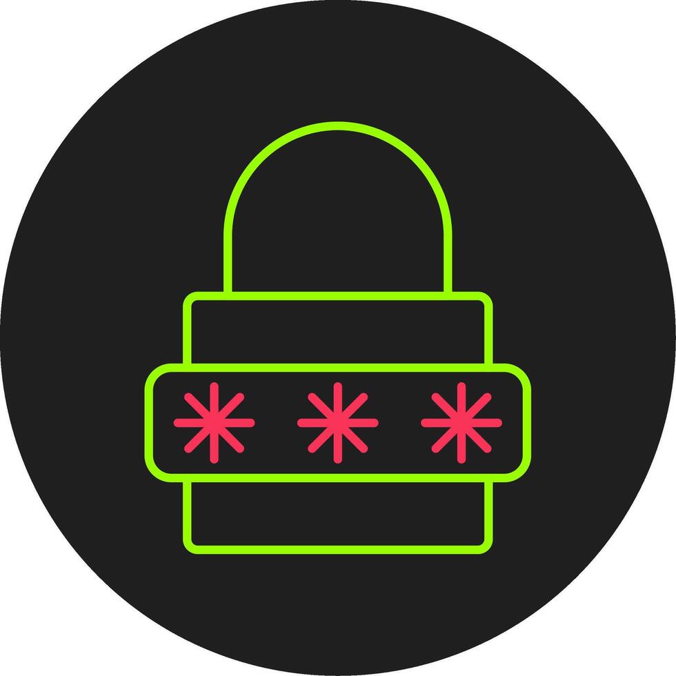 Password Glyph Circle Icon vector