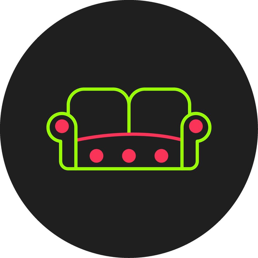 Sofa Glyph Circle Icon vector