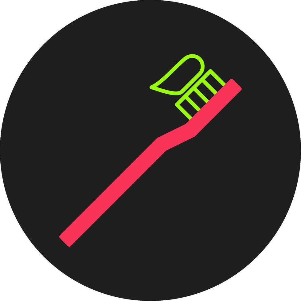 Toothbrush Glyph Circle Icon vector