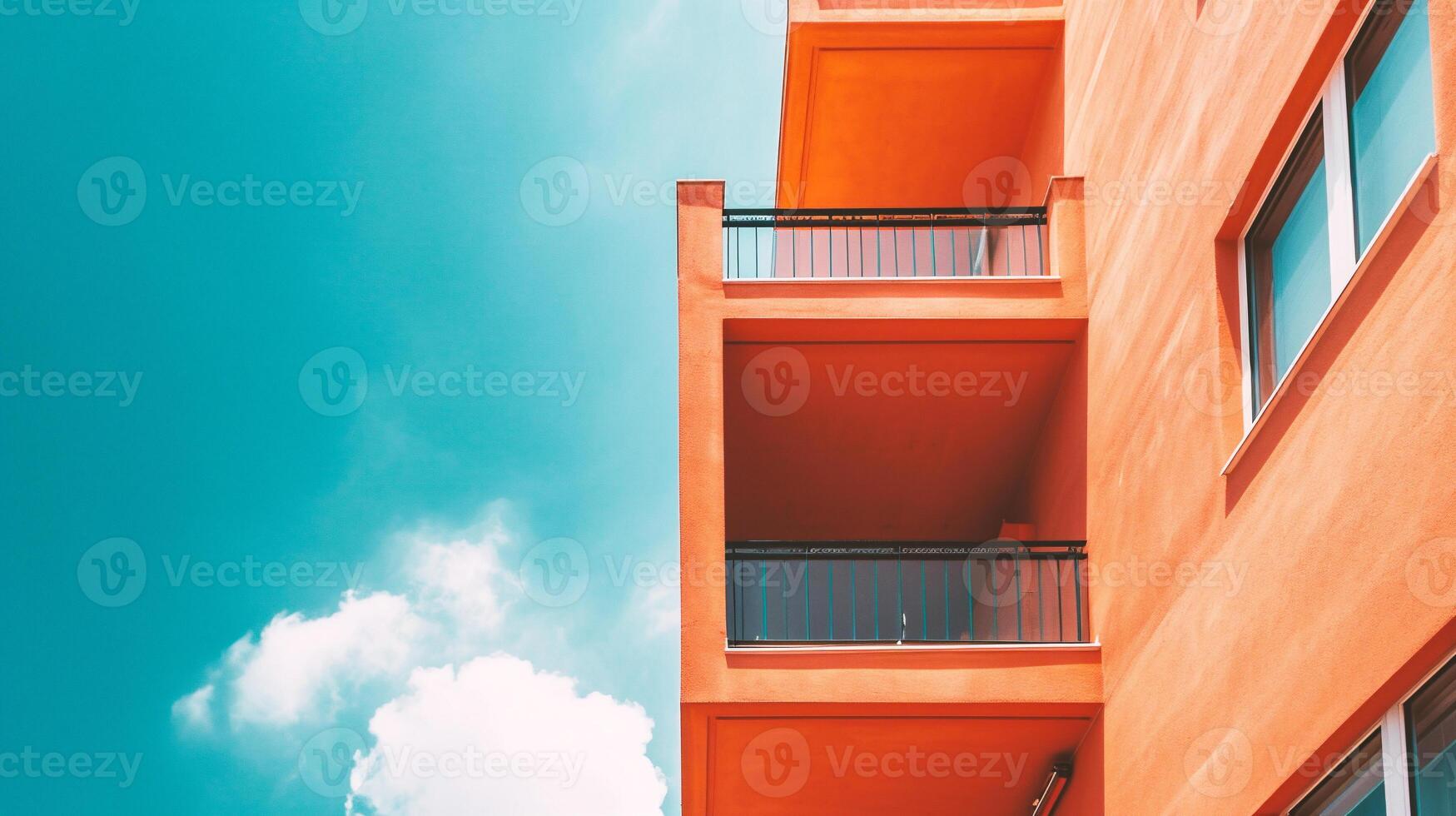 AI generated Abstract fragment of contemporary architecture, fragment of the facade of a modern building photo