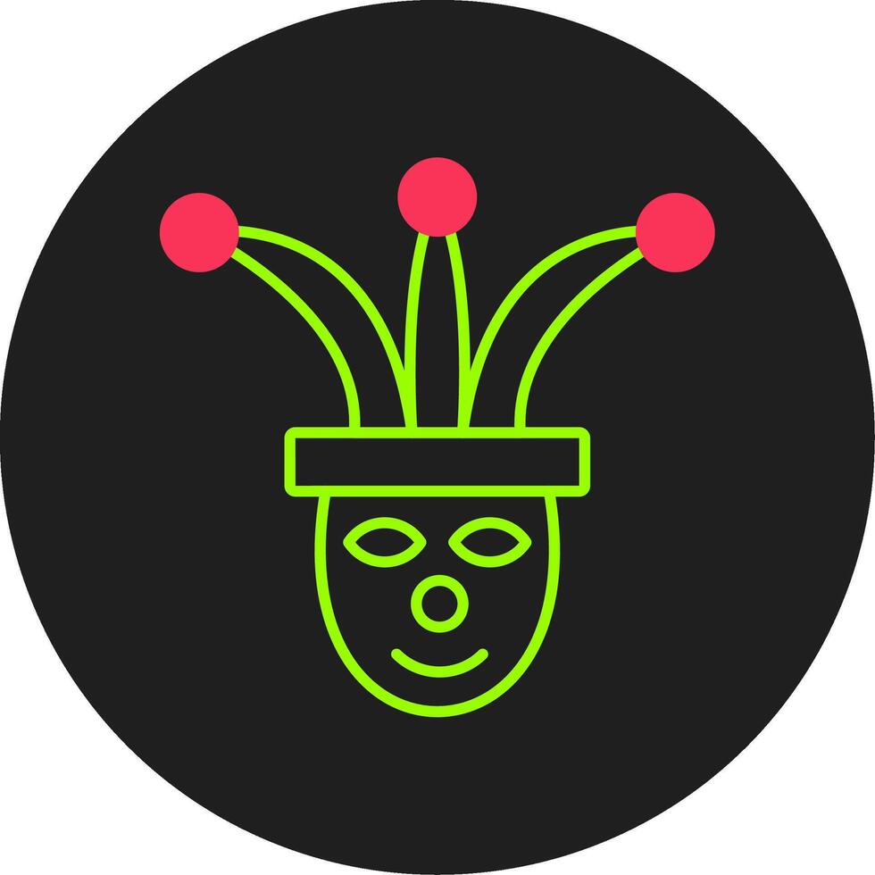 Jester Glyph Circle Icon vector
