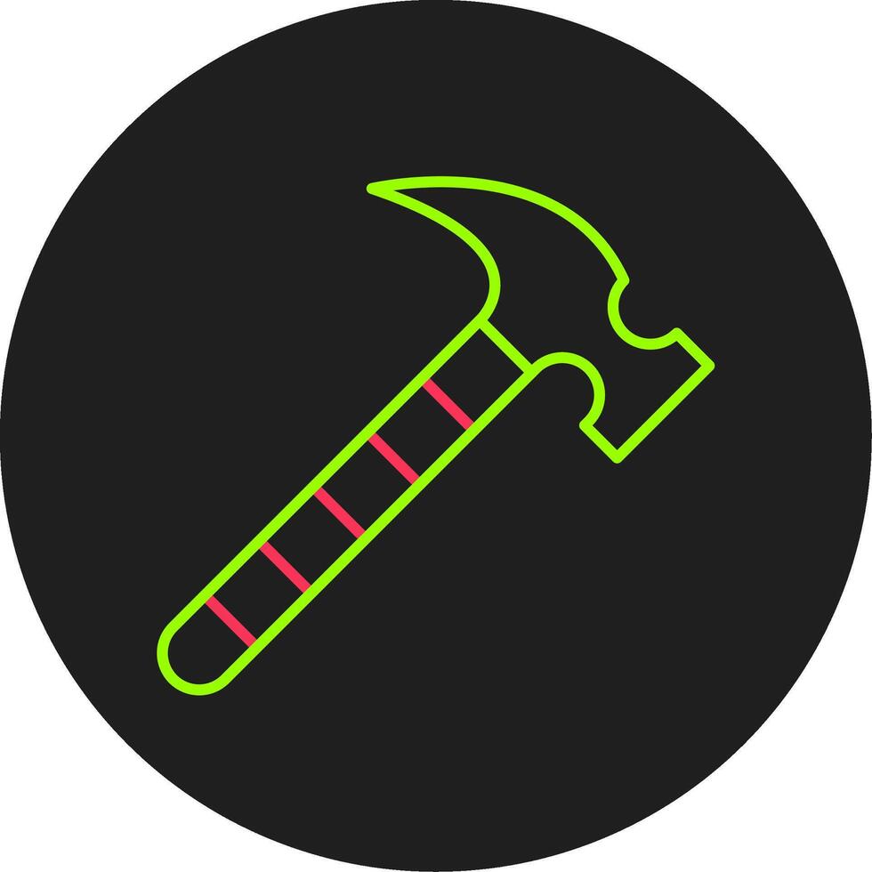 Hammer Glyph Circle Icon vector