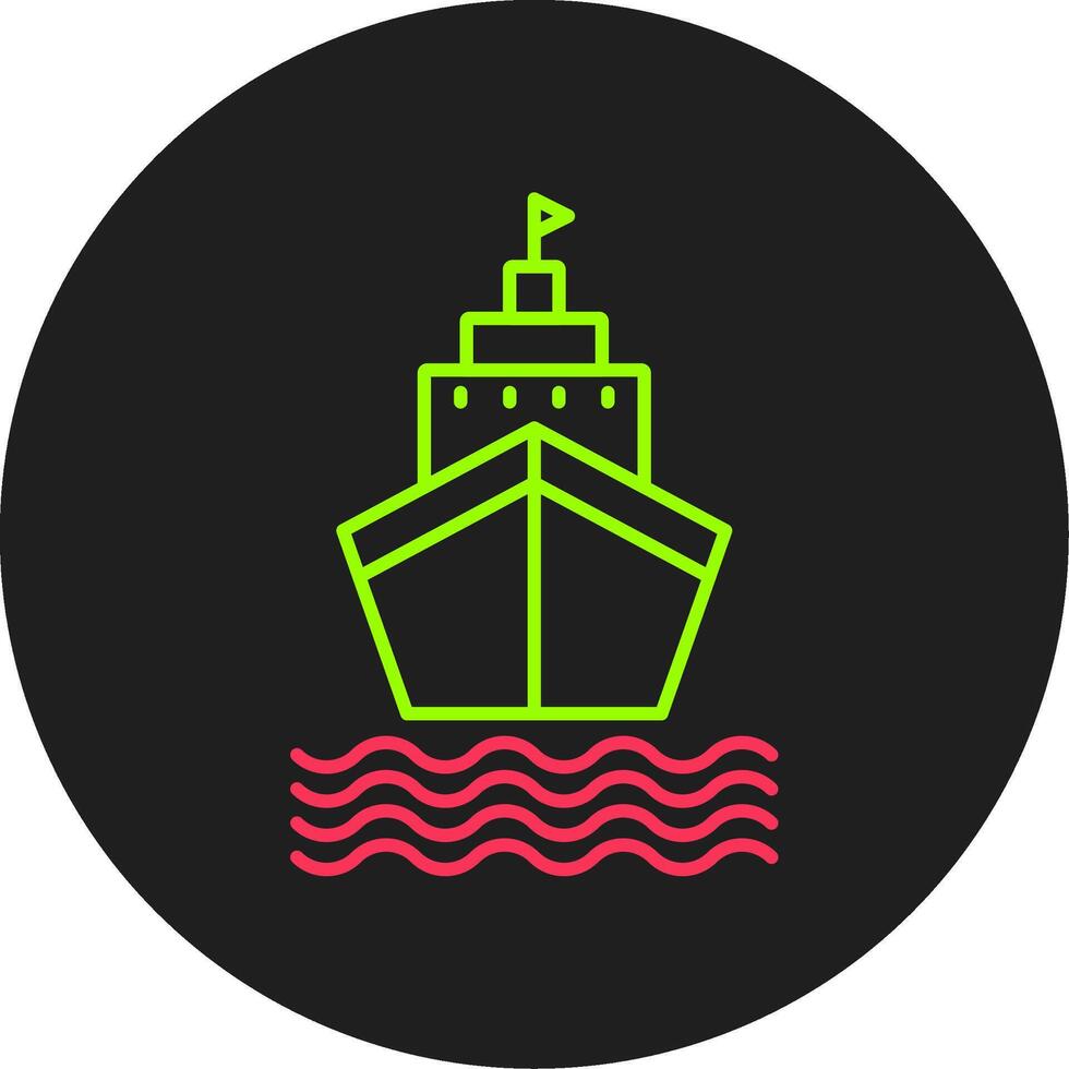 Ship Glyph Circle Icon vector