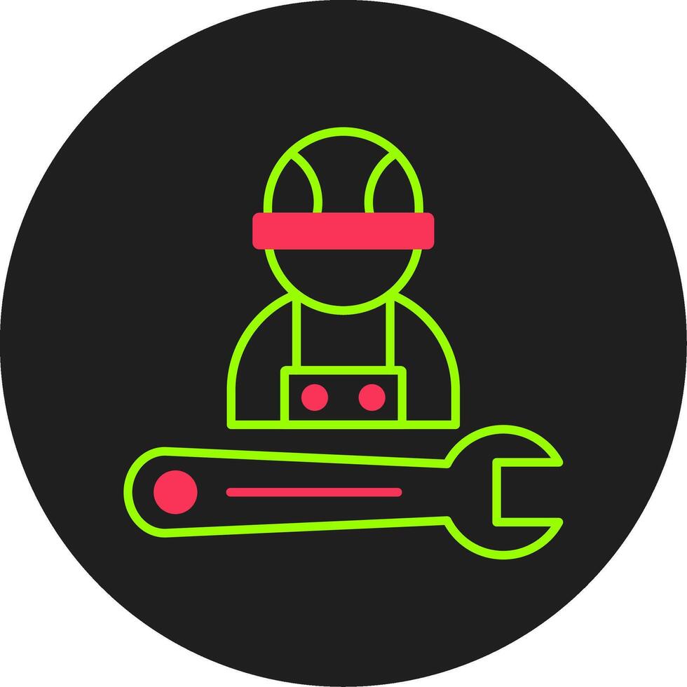 Mechanic Glyph Circle Icon vector