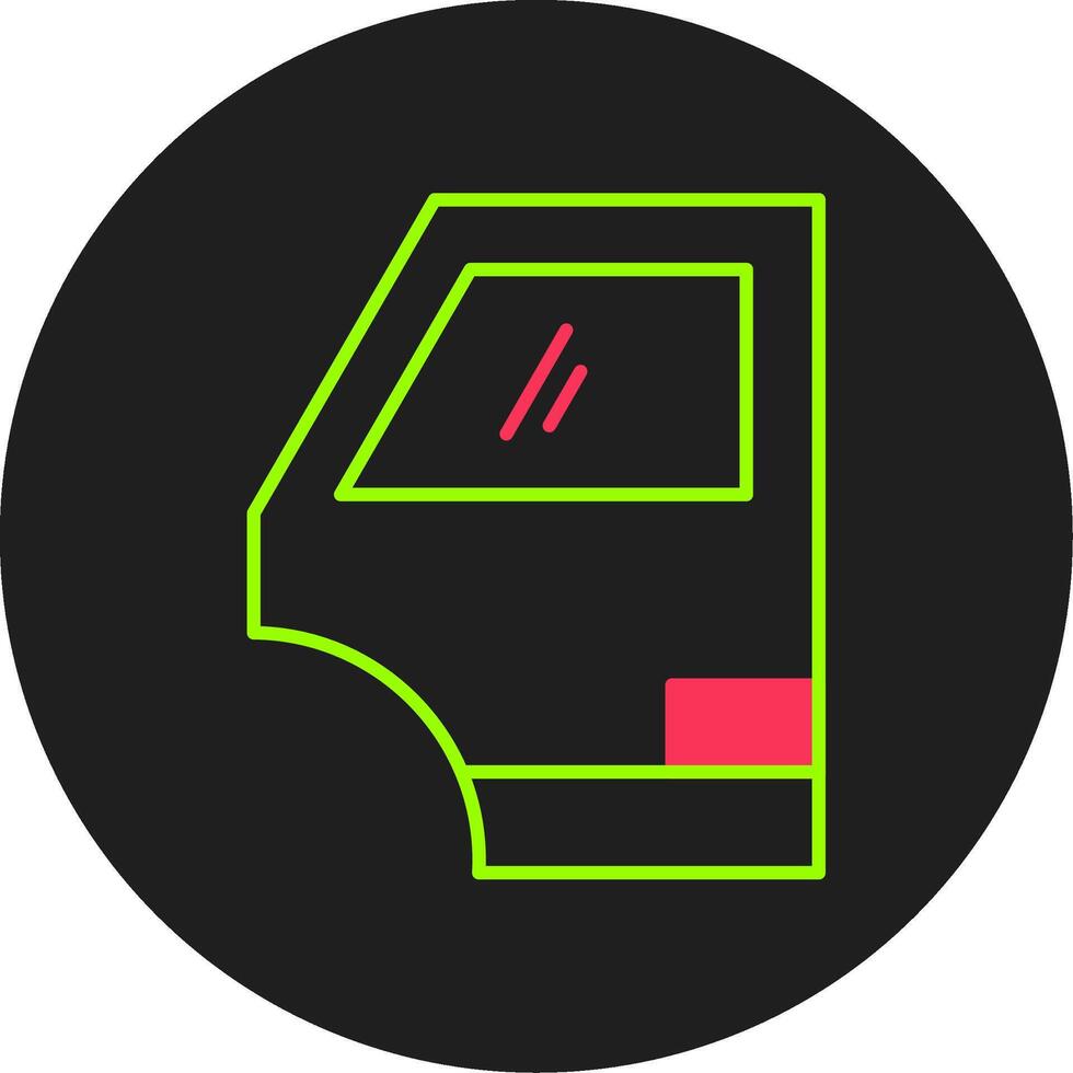 Car Door Glyph Circle Icon vector