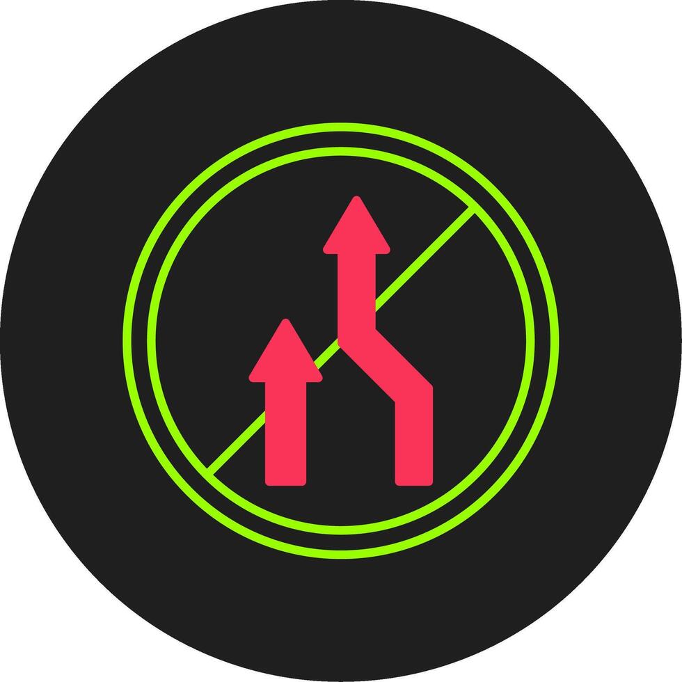 No Overtaking Glyph Circle Icon vector