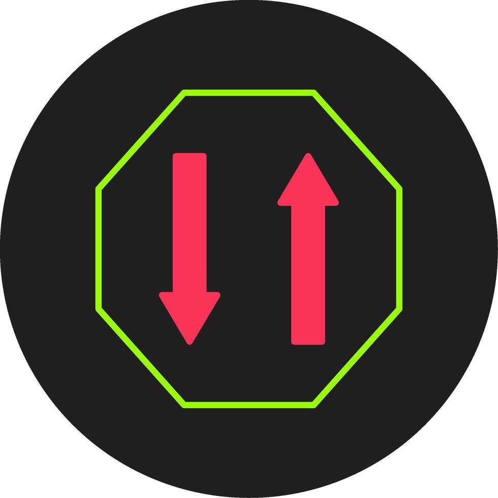 Two Way Glyph Circle Icon vector