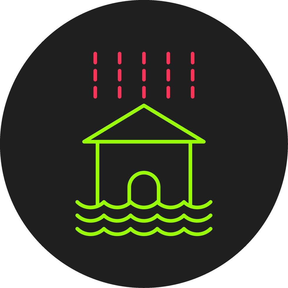 Flood Glyph Circle Icon vector
