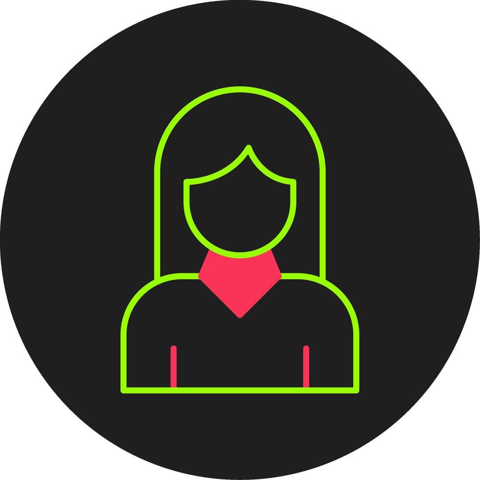 Woman Glyph Circle Icon vector