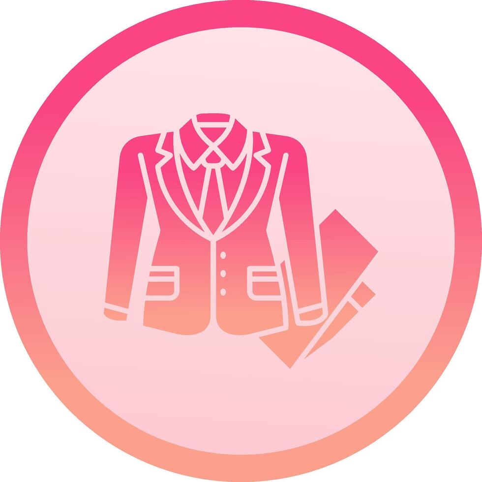 Business suit solid circle gradeint Icon vector