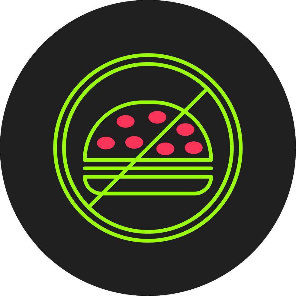 No Food Glyph Circle Icon vector