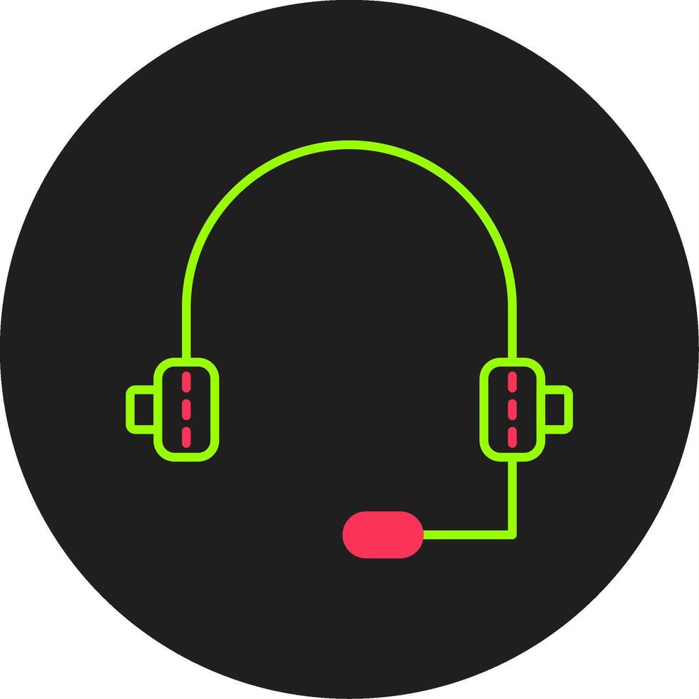 Headphone Glyph Circle Icon vector