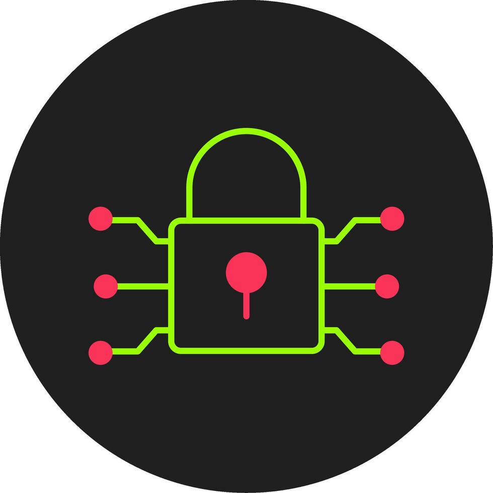 Cyber Attack Glyph Circle Icon vector