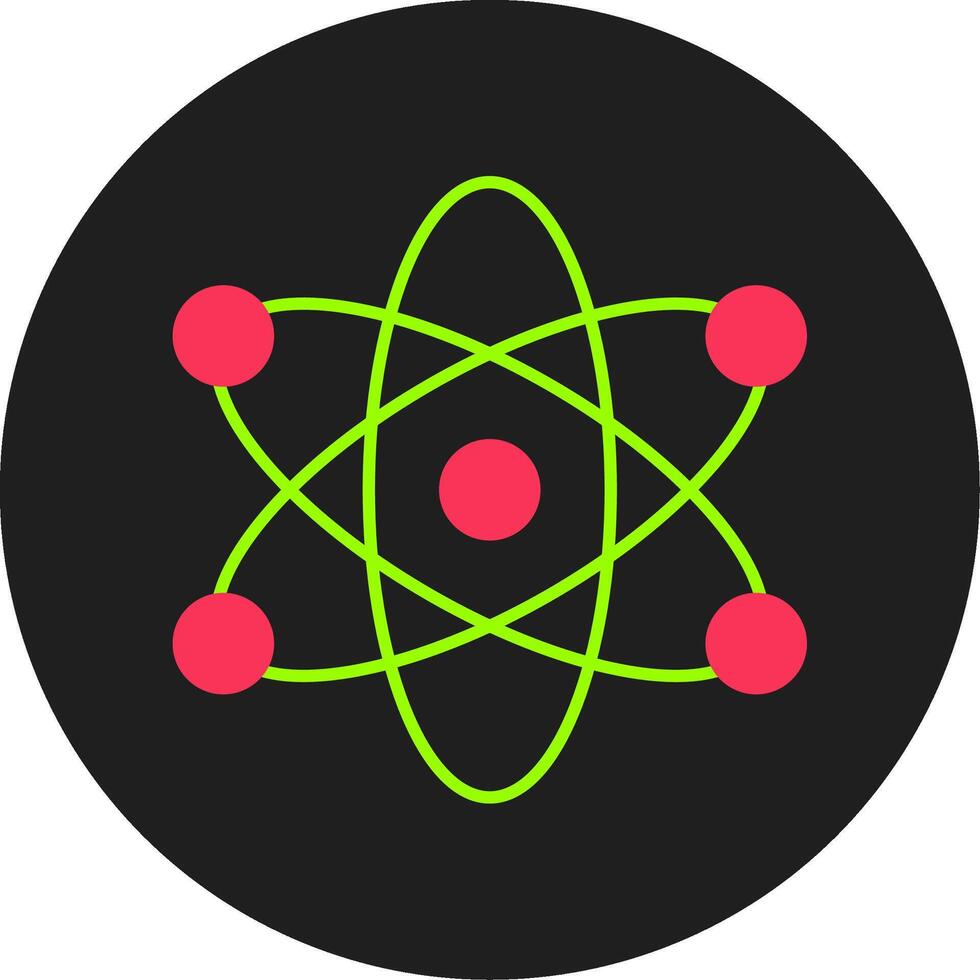 Atom Glyph Circle Icon vector