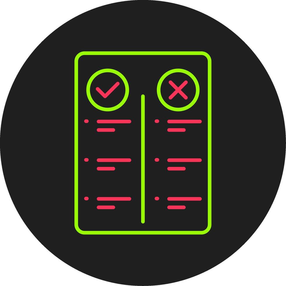 Pros And Cons Glyph Circle Icon vector
