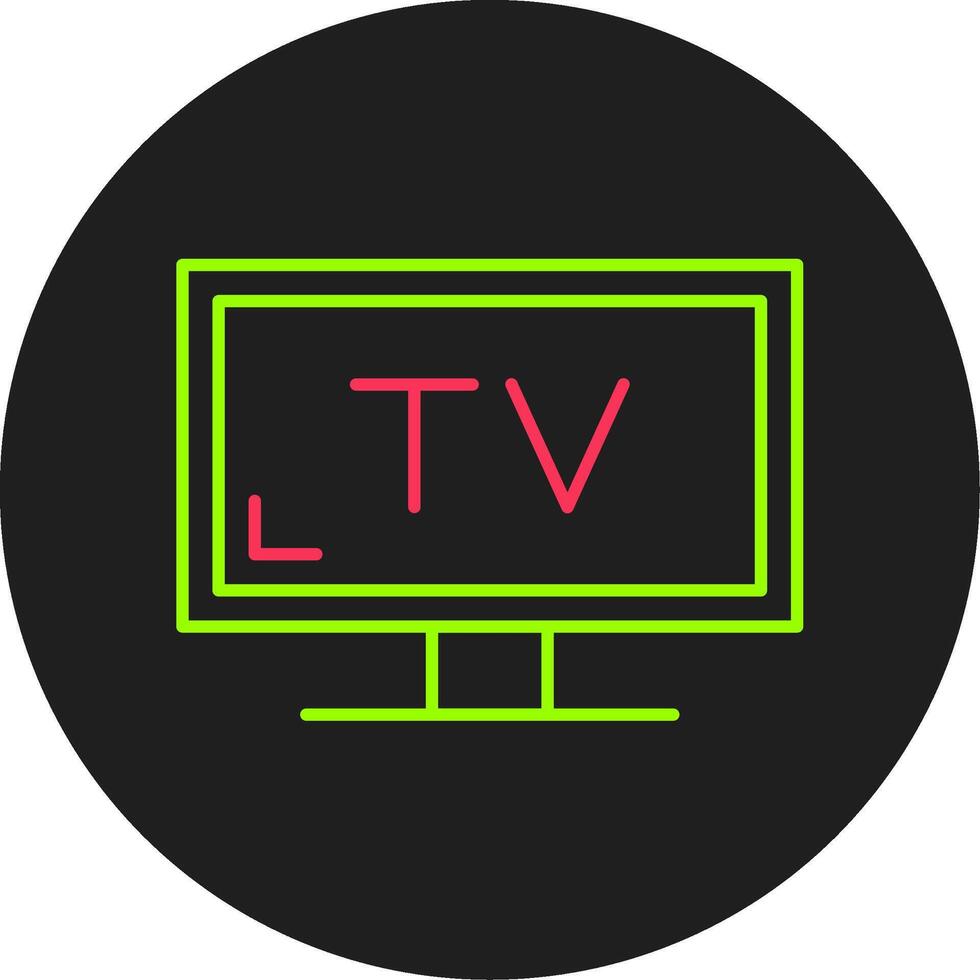 televisión glifo circulo icono vector