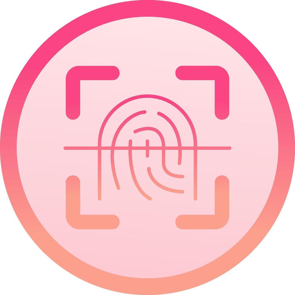 Finger print solid circle gradeint Icon vector