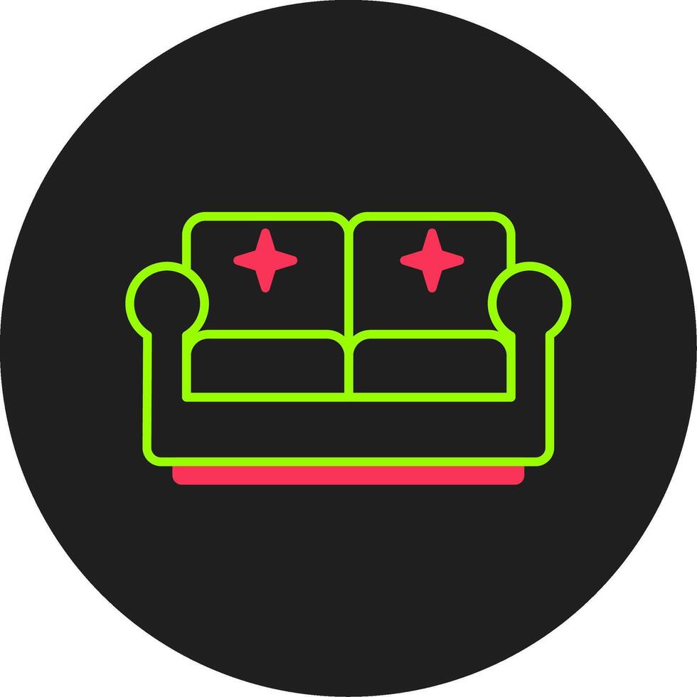 Couch Glyph Circle Icon vector