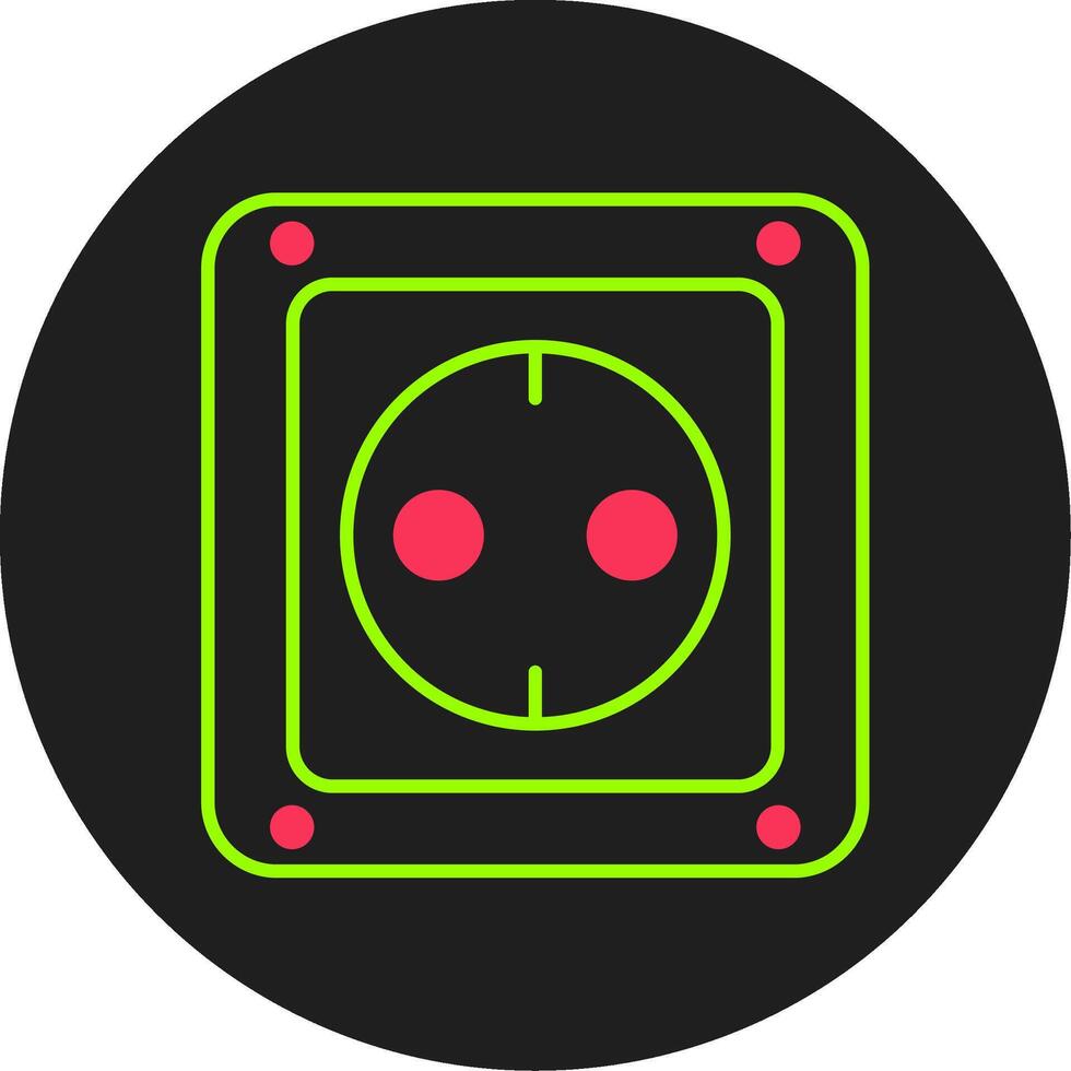 Socket Glyph Circle Icon vector