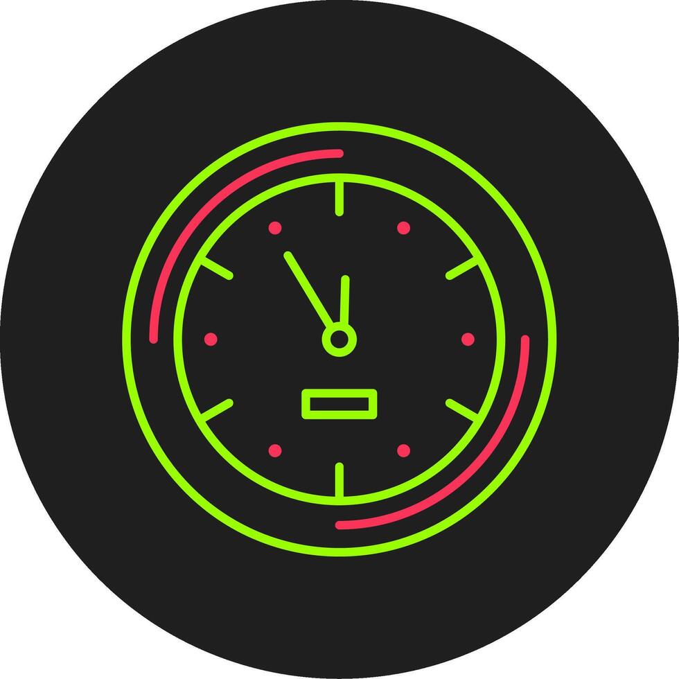 icono de círculo de glifo de reloj de pared vector