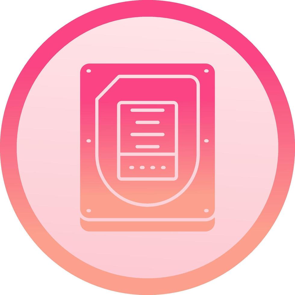 Disk solid circle gradeint Icon vector
