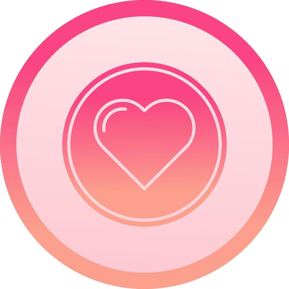 Heart solid circle gradeint Icon vector