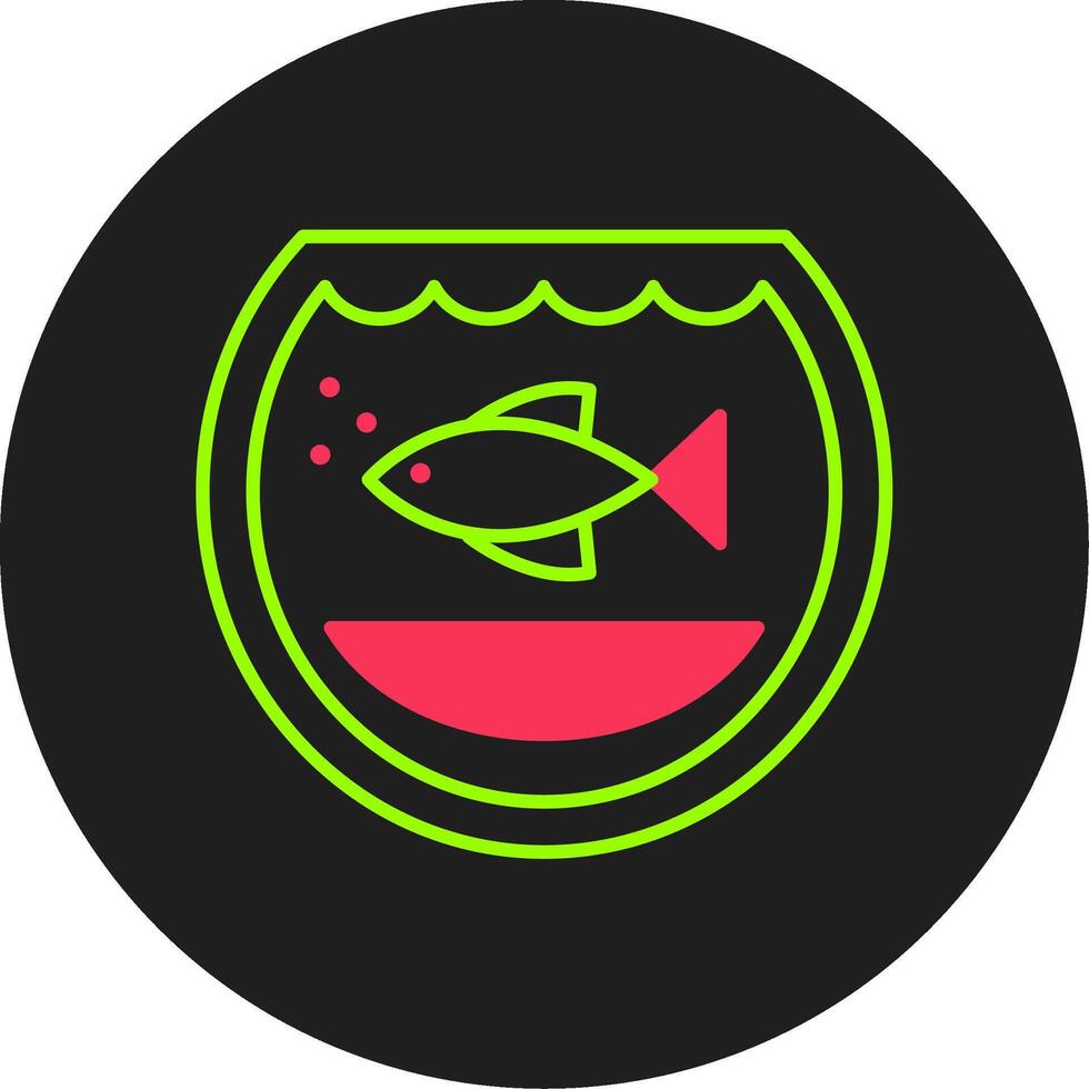 Fishbowl Glyph Circle Icon vector