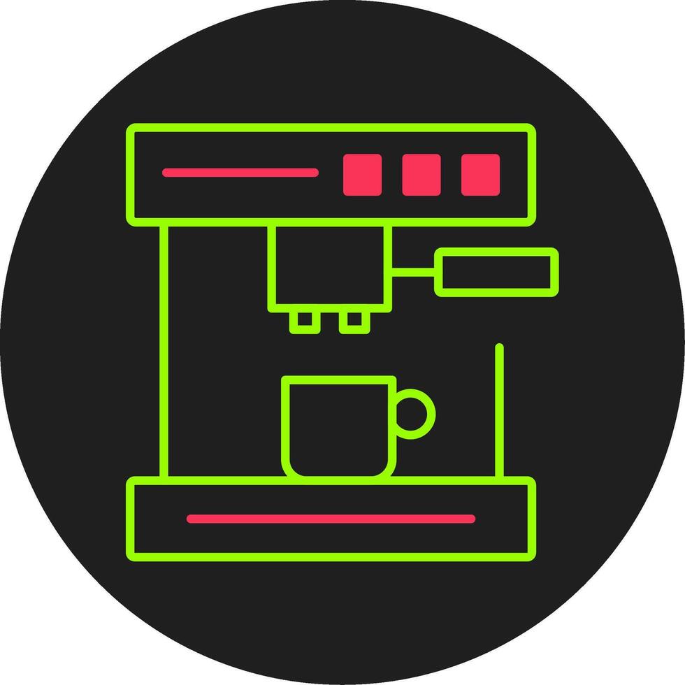 Coffee Machine Glyph Circle Icon vector